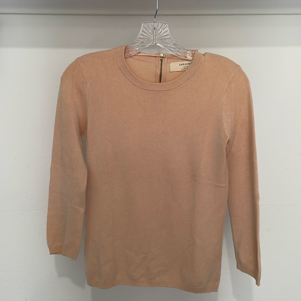 Zara Pale Pink 3/4 Sleeve Sweater